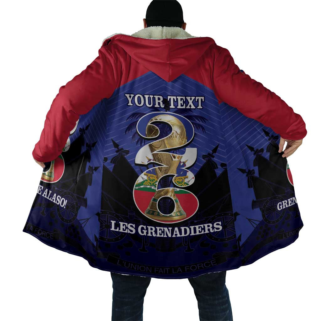 Personalized Les Grenadiers Haiti Football Cloak 2026 Nou Retounen Blue Version