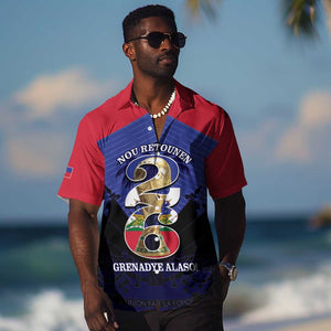Personalized Les Grenadiers Haiti Football Hawaiian Shirt 2026 Nou Retounen Blue Version LT14