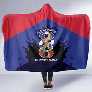 Les Grenadiers Haiti Football Hooded Blanket 2026 Nou Retounen Blue Version - African Pride