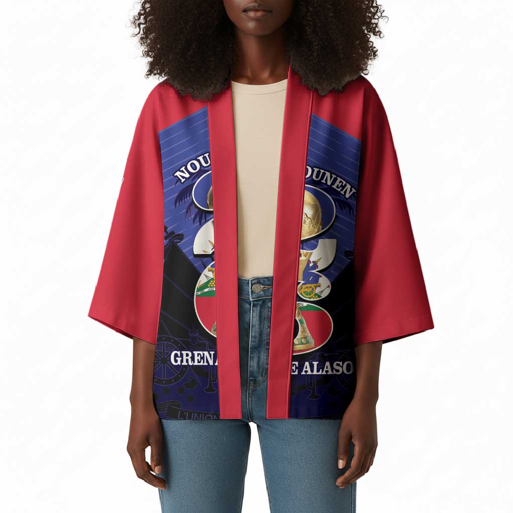Personalized Les Grenadiers Haiti Football Kimono 2026 Nou Retounen Blue Version
