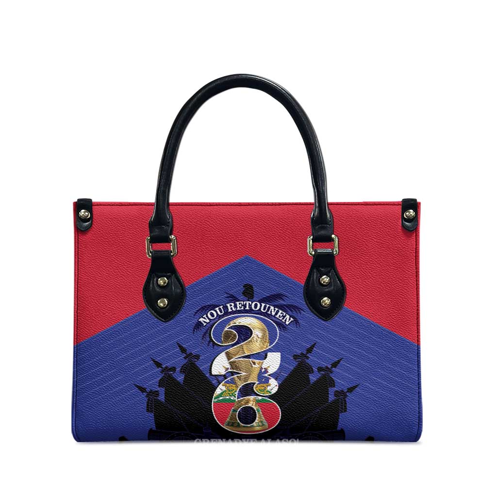 Les Grenadiers Haiti Football Leather Bag 2026 Nou Retounen Blue Version