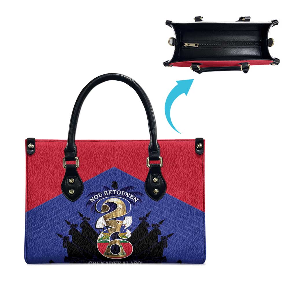 Les Grenadiers Haiti Football Leather Bag 2026 Nou Retounen Blue Version