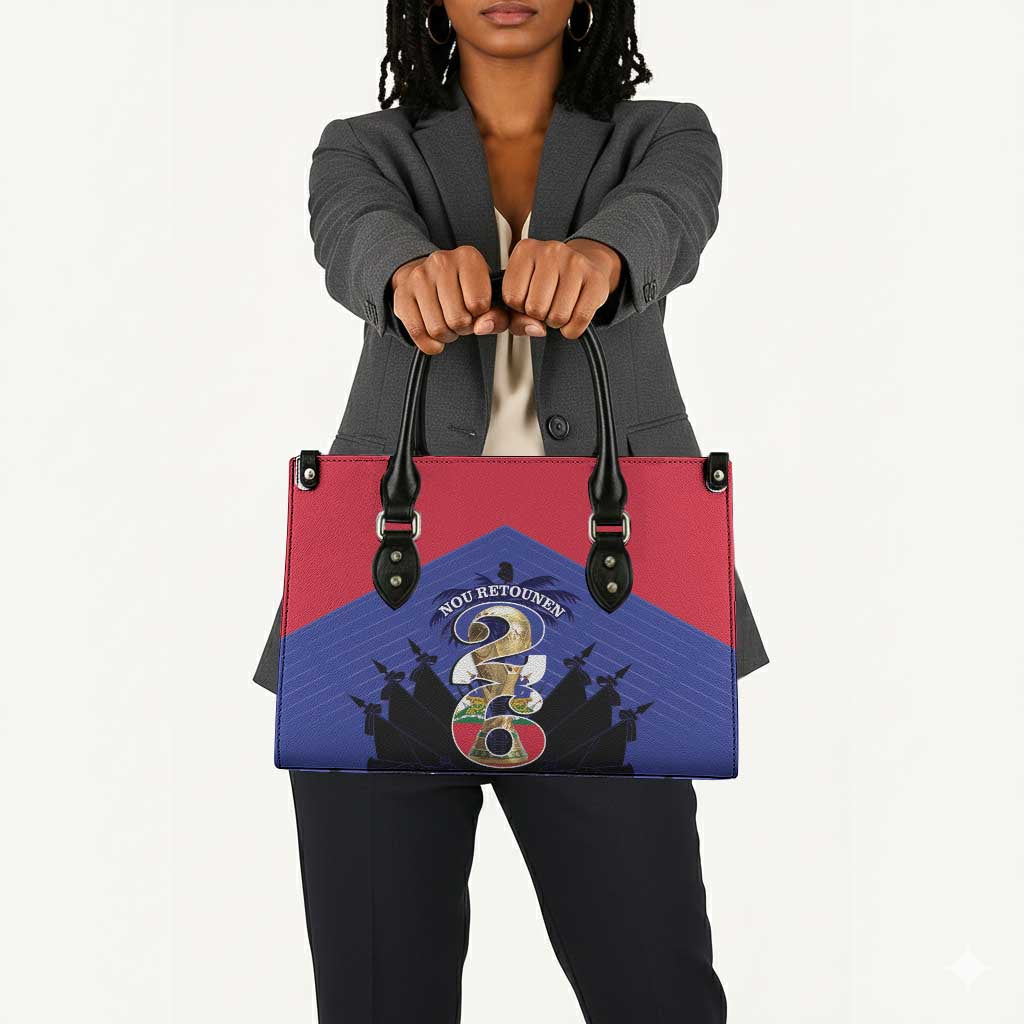 Les Grenadiers Haiti Football Leather Bag 2026 Nou Retounen Blue Version