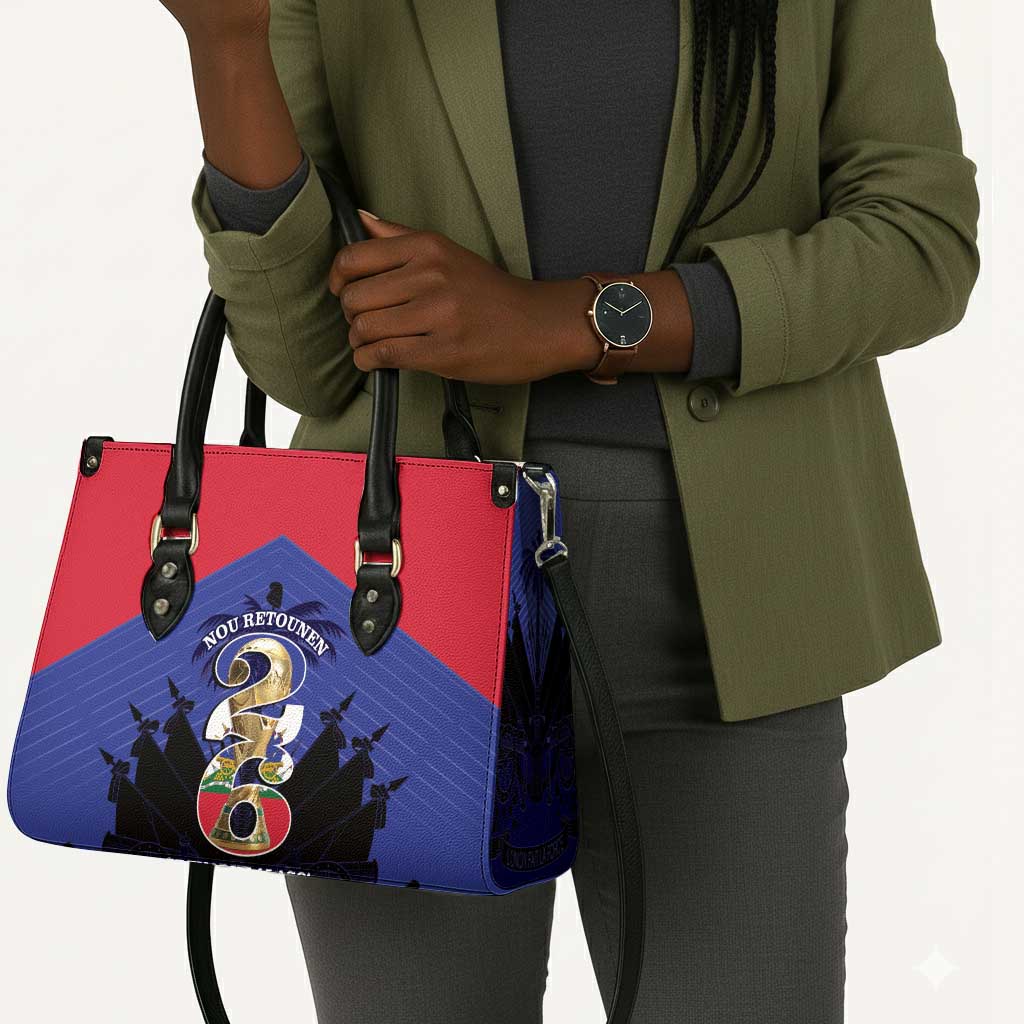 Les Grenadiers Haiti Football Leather Bag 2026 Nou Retounen Blue Version