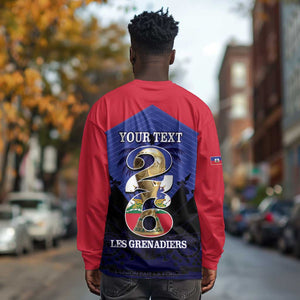 Personalized Les Grenadiers Haiti Football Long Sleeve Shirt 2026 Nou Retounen Blue Version - African Pride