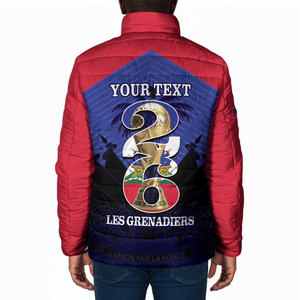 Personalized Les Grenadiers Haiti Football Padded Jacket 2026 Nou Retounen Blue Version