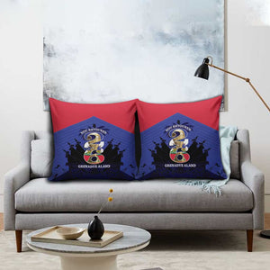 Les Grenadiers Haiti Football Pillow Cover 2026 Nou Retounen Blue Version