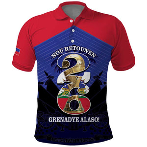 Personalized Les Grenadiers Haiti Football Polo Shirt 2026 Nou Retounen Blue Version LT14