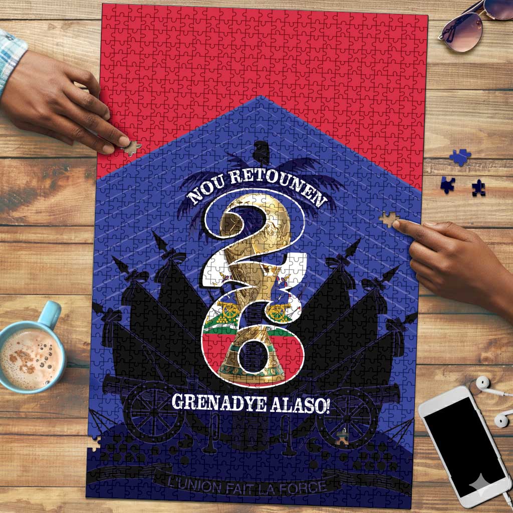 Les Grenadiers Haiti Football Puzzle 2026 Nou Retounen Blue Version