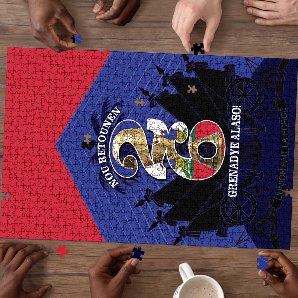 Les Grenadiers Haiti Football Puzzle 2026 Nou Retounen Blue Version