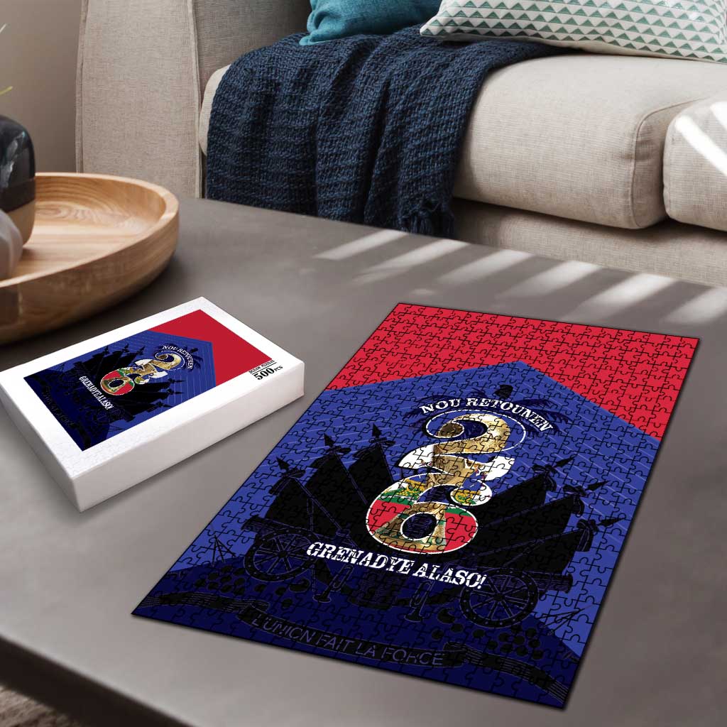 Les Grenadiers Haiti Football Puzzle 2026 Nou Retounen Blue Version
