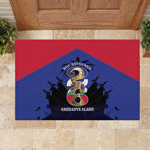 Les Grenadiers Haiti Football Rubber Doormat 2026 Nou Retounen Blue Version - African Pride