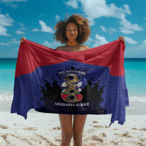 Les Grenadiers Haiti Football Sarong 2026 Nou Retounen Blue Version - African Pride