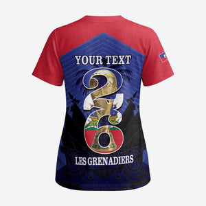Personalized Les Grenadiers Haiti Football Scrub Top 2026 Nou Retounen Blue Version - African Pride