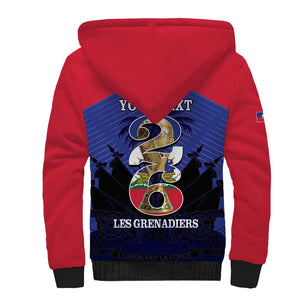 Personalized Les Grenadiers Haiti Football Sherpa Hoodie 2026 Nou Retounen Blue Version - African Pride