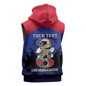 Personalized Les Grenadiers Haiti Football Sleeveless Hoodie 2026 Nou Retounen Blue Version - African Pride