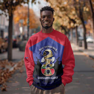 Personalized Les Grenadiers Haiti Football Sweatshirt 2026 Nou Retounen Blue Version - African Pride