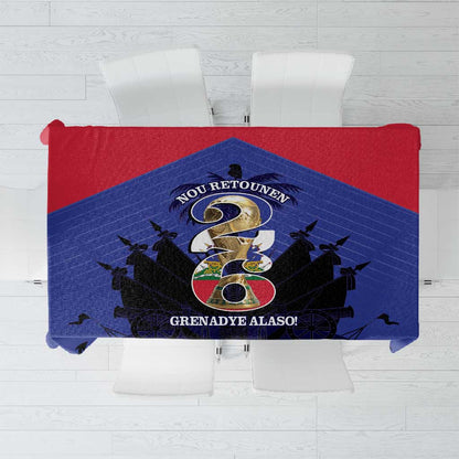 Les Grenadiers Haiti Football Tablecloth 2026 Nou Retounen Blue Version - African Pride