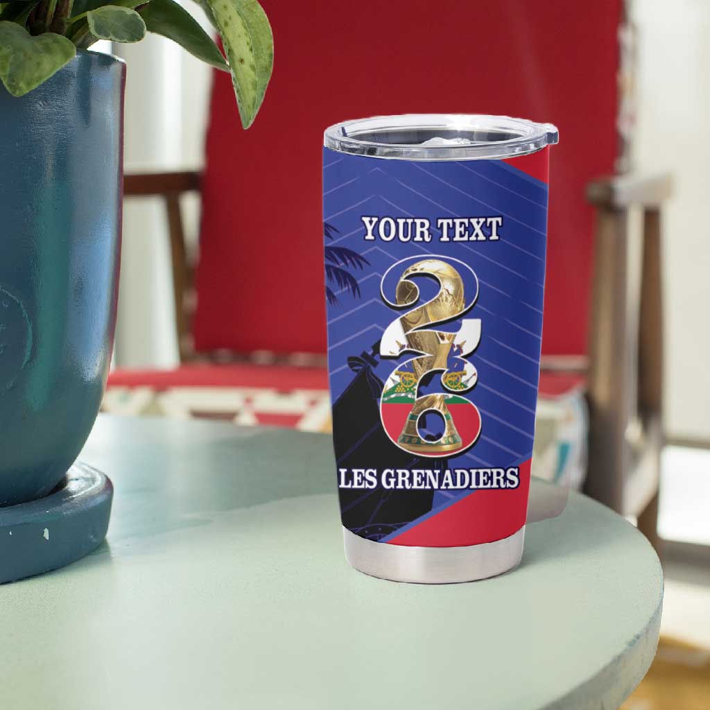 Personalized Les Grenadiers Haiti Football Tumbler Cup 2026 Nou Retounen Blue Version - African Pride