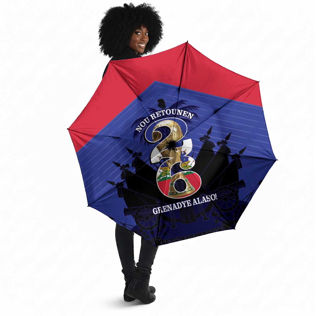 Les Grenadiers Haiti Football Umbrella 2026 Nou Retounen Blue Version