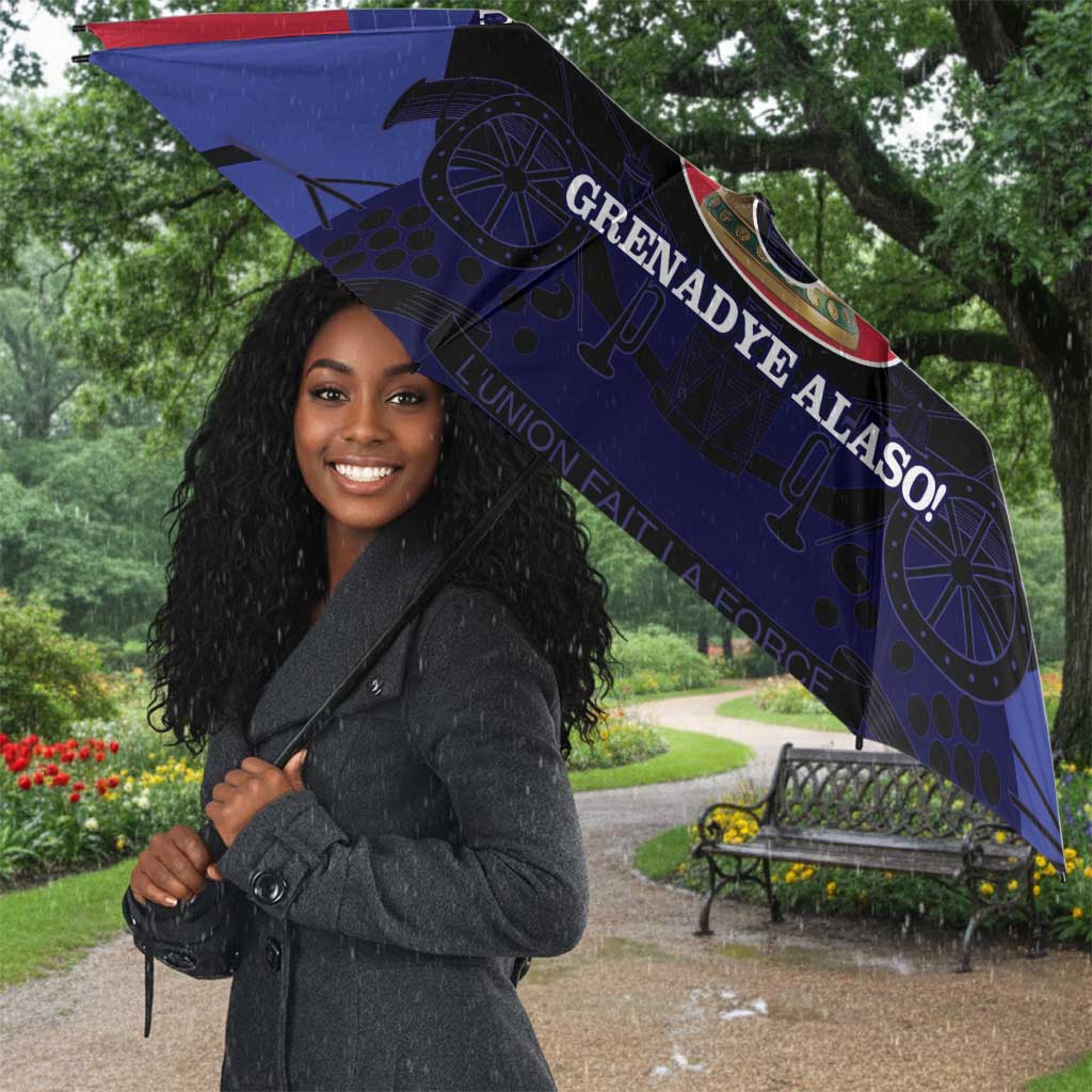 Les Grenadiers Haiti Football Umbrella 2026 Nou Retounen Blue Version