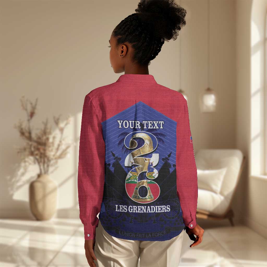 Personalized Les Grenadiers Haiti Football Women Casual Shirt 2026 Nou Retounen Blue Version - African Pride