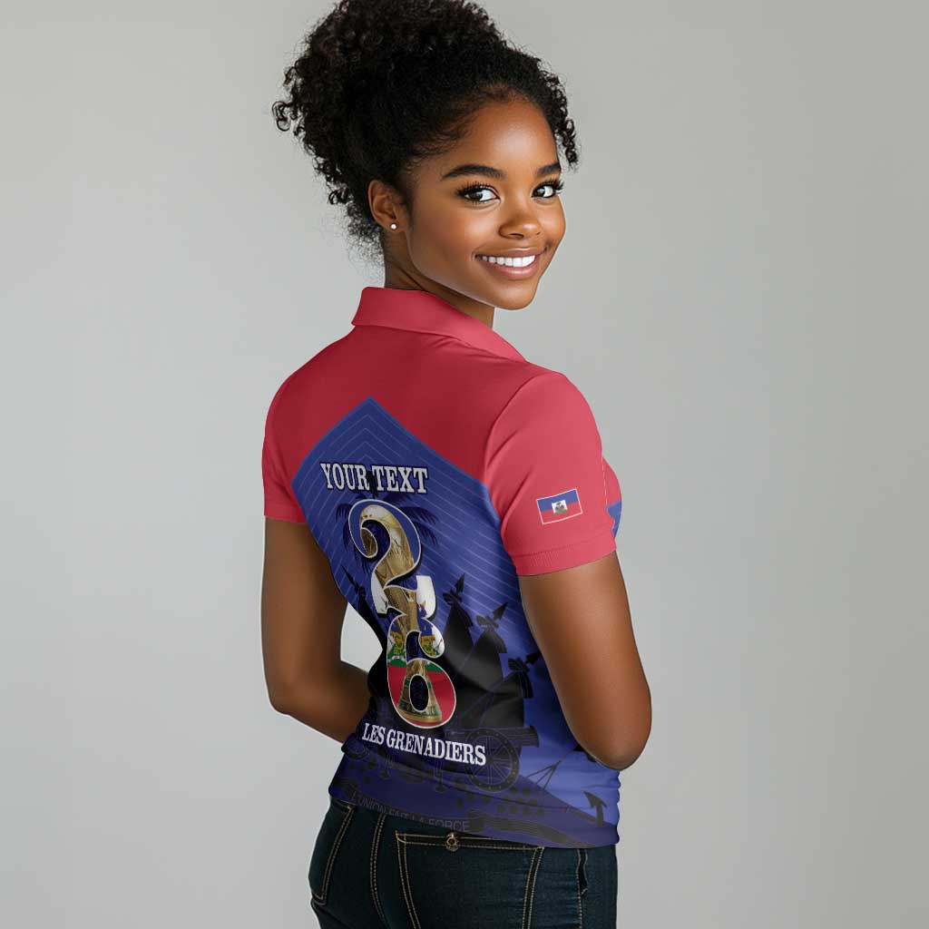 Personalized Les Grenadiers Haiti Football Women Polo Shirt 2026 Nou Retounen Blue Version LT14