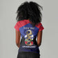Personalized Les Grenadiers Haiti Football Women V-Neck T-Shirt 2026 Nou Retounen Blue Version LT14