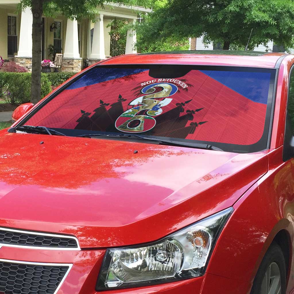 Les Grenadiers Haiti Football Auto Sun Shade 2026 Nou Retounen Red Version