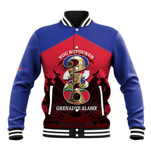 Personalized Les Grenadiers Haiti Football Baseball Jacket 2026 Nou Retounen Red Version - African Pride