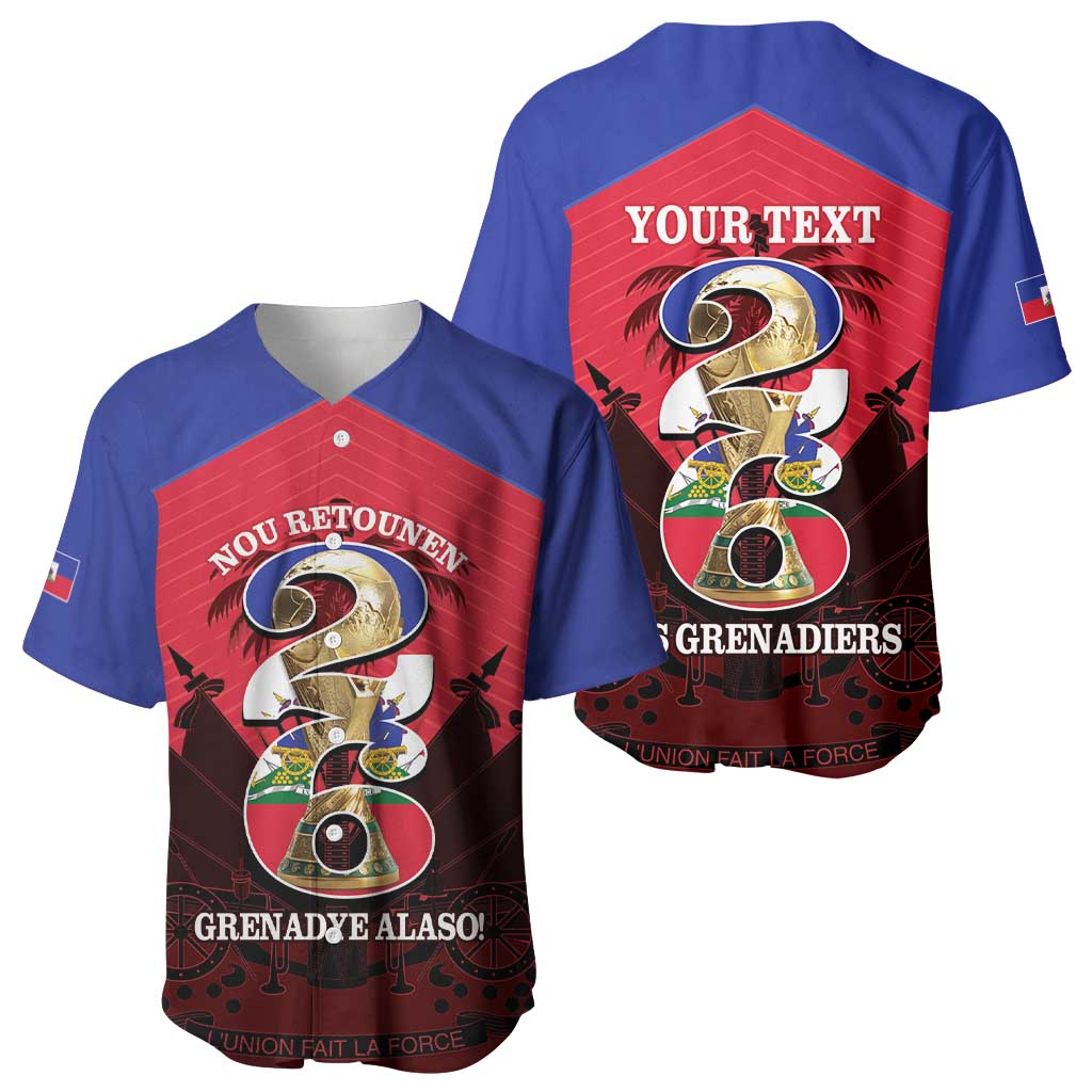 Personalized Les Grenadiers Haiti Football Baseball Jersey 2026 Nou Retounen Red Version LT14