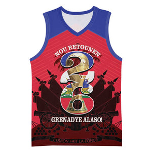 Personalized Les Grenadiers Haiti Football Basketball Jersey 2026 Nou Retounen Red Version - African Pride