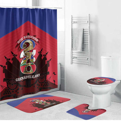 Les Grenadiers Haiti Football Bathroom Set 2026 Nou Retounen Red Version