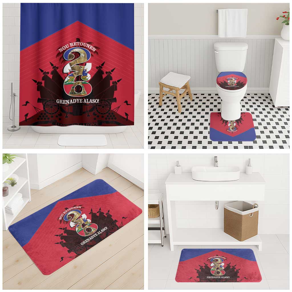Les Grenadiers Haiti Football Bathroom Set 2026 Nou Retounen Red Version