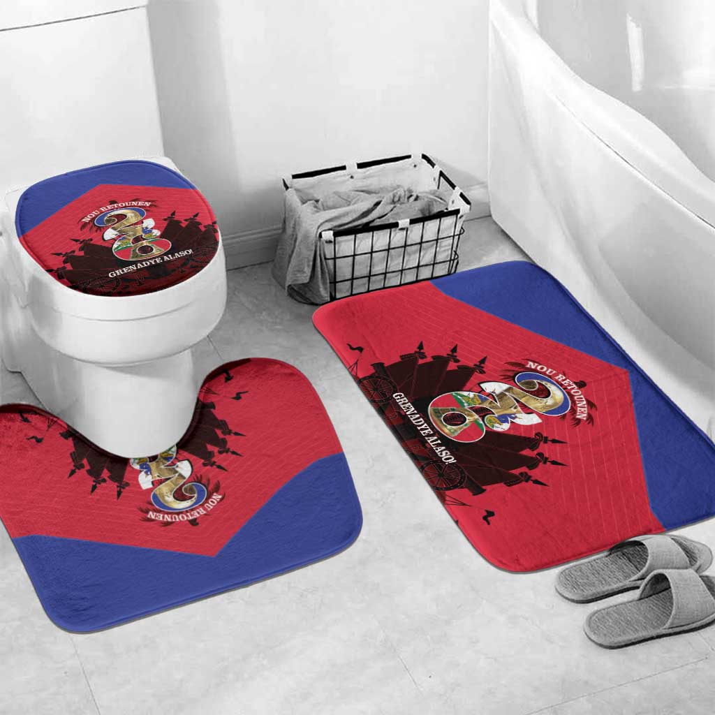 Les Grenadiers Haiti Football Bathroom Set 2026 Nou Retounen Red Version