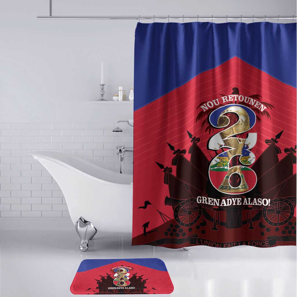 Les Grenadiers Haiti Football Bathroom Set 2026 Nou Retounen Red Version
