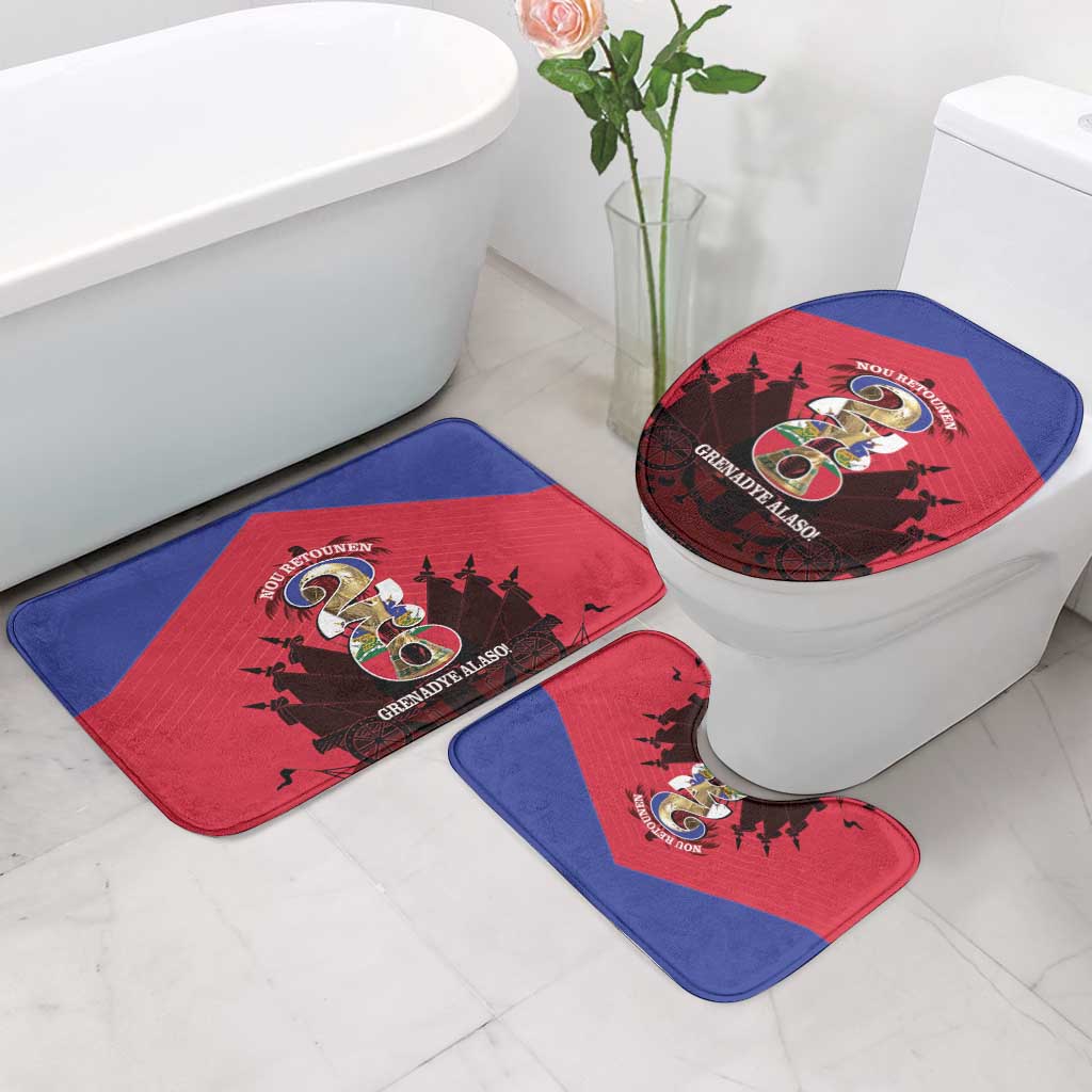 Les Grenadiers Haiti Football Bathroom Set 2026 Nou Retounen Red Version