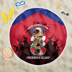Les Grenadiers Haiti Football Beach Blanket 2026 Nou Retounen Red Version - African Pride