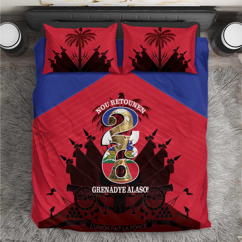 Les Grenadiers Haiti Football Bedding Set 2026 Nou Retounen Red Version - African Pride