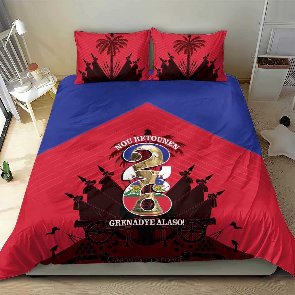 Les Grenadiers Haiti Football Bedding Set 2026 Nou Retounen Red Version - African Pride
