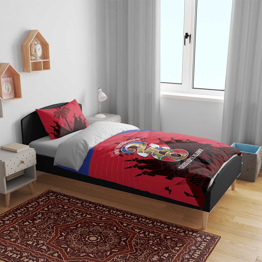 Les Grenadiers Haiti Football Bedding Set 2026 Nou Retounen Red Version - African Pride