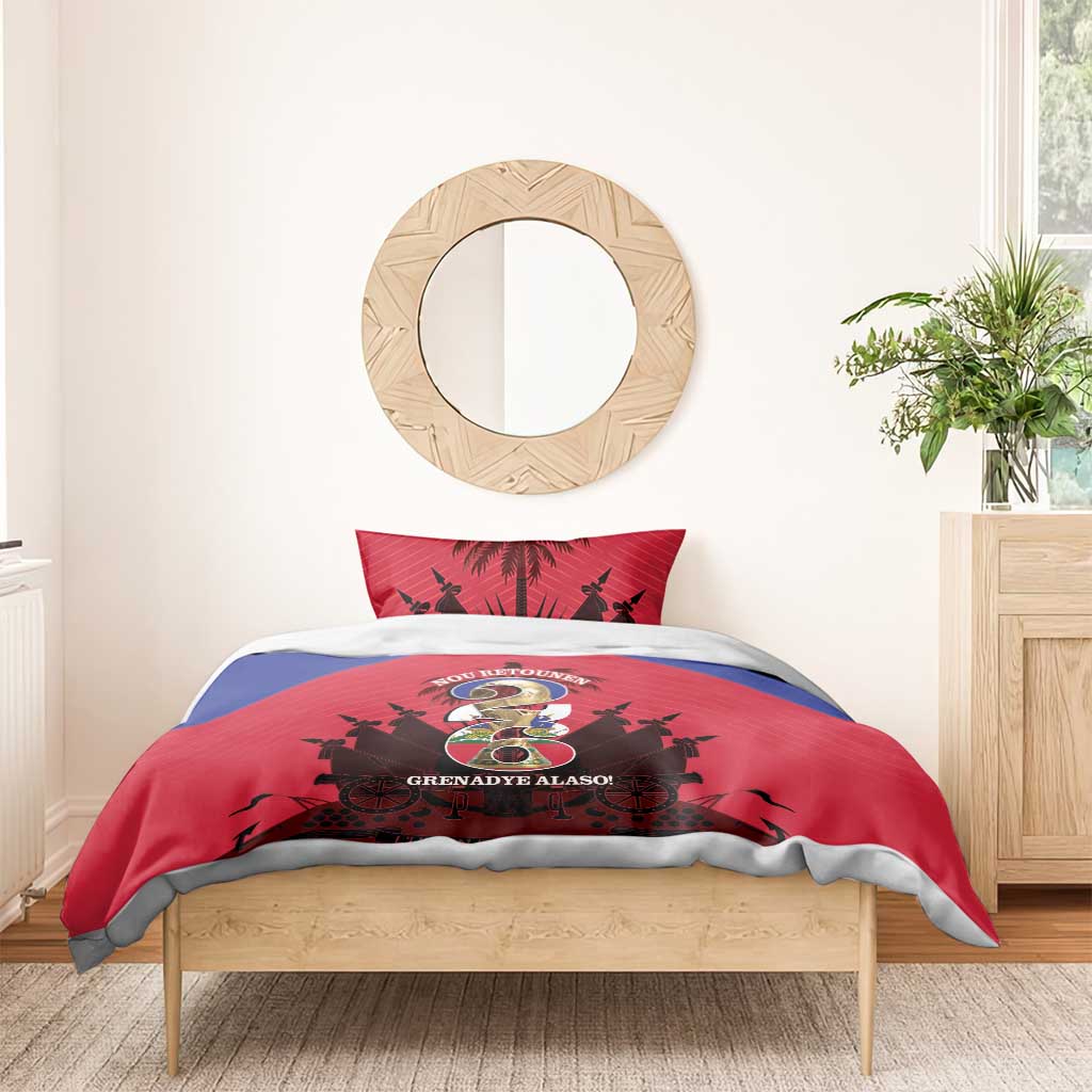 Les Grenadiers Haiti Football Bedding Set 2026 Nou Retounen Red Version - African Pride