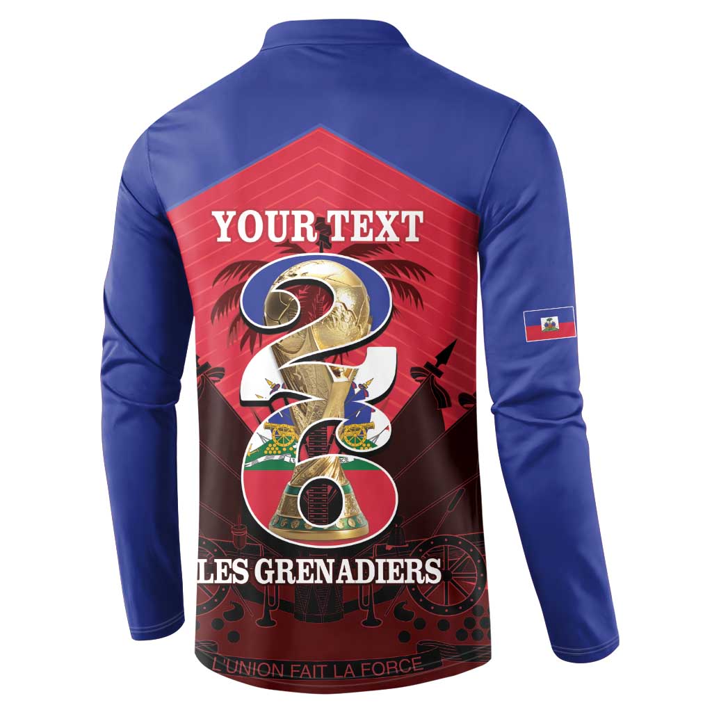 Personalized Les Grenadiers Haiti Football Button Sweatshirt 2026 Nou Retounen Red Version