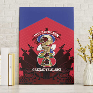 Les Grenadiers Haiti Football Canvas Wall Art 2026 Nou Retounen Red Version - African Pride