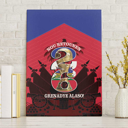Les Grenadiers Haiti Football Canvas Wall Art 2026 Nou Retounen Red Version - African Pride