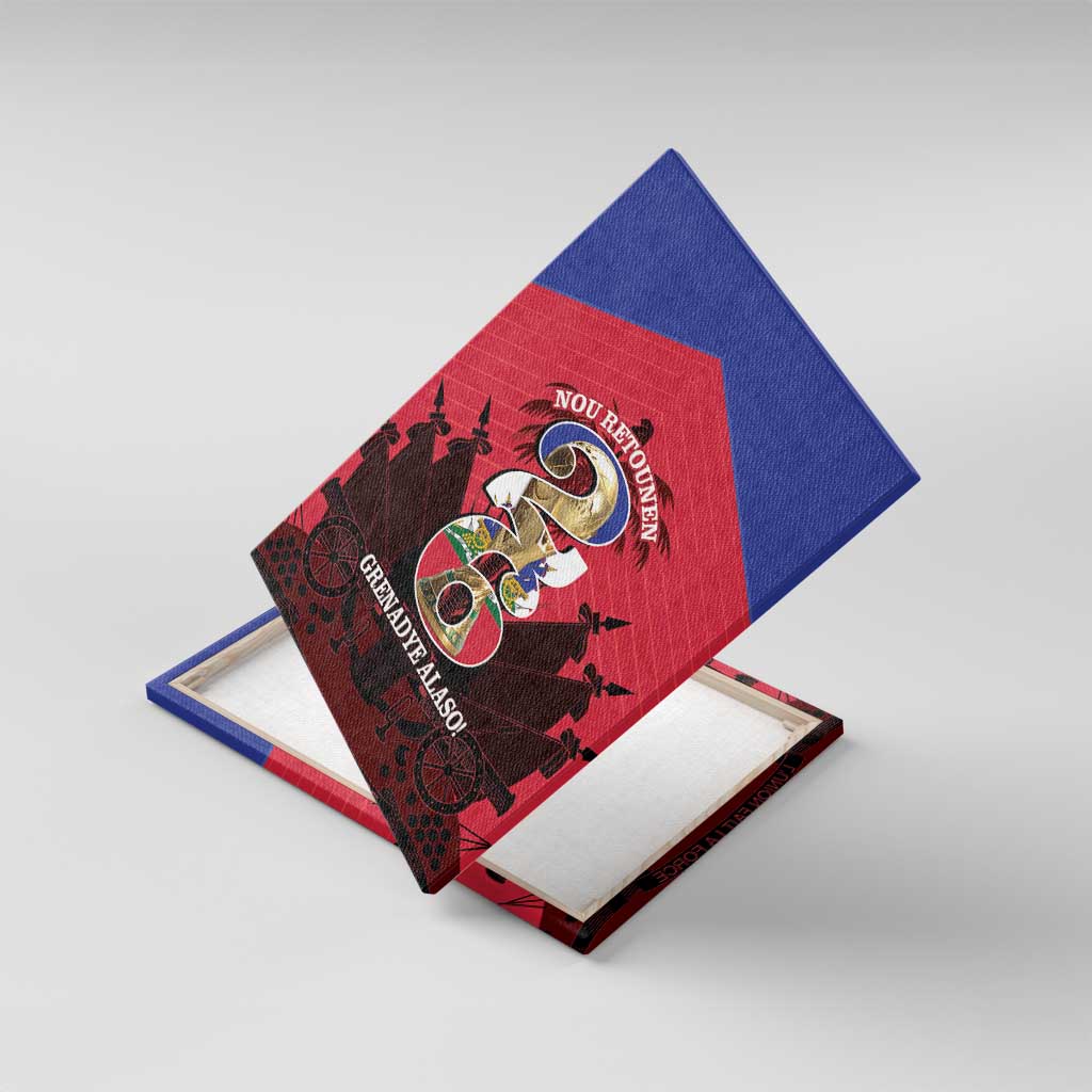 Les Grenadiers Haiti Football Canvas Wall Art 2026 Nou Retounen Red Version - African Pride