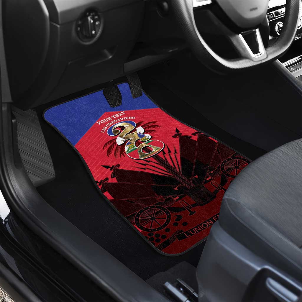 Personalized Les Grenadiers Haiti Football Car Mats 2026 Nou Retounen Red Version - African Pride