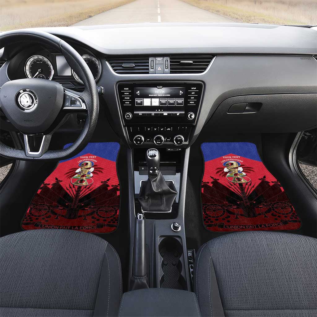 Personalized Les Grenadiers Haiti Football Car Mats 2026 Nou Retounen Red Version - African Pride