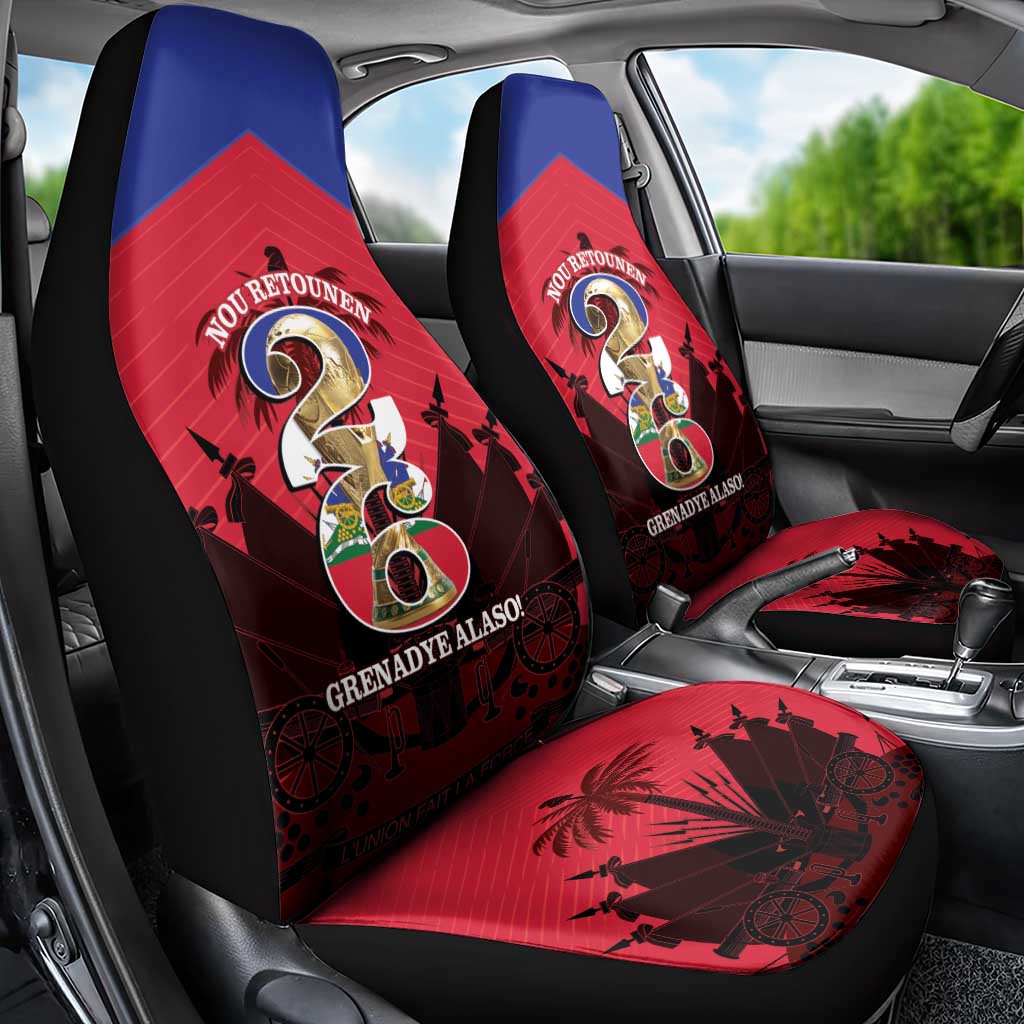 Les Grenadiers Haiti Football Car Seat Cover 2026 Nou Retounen Red Version - African Pride