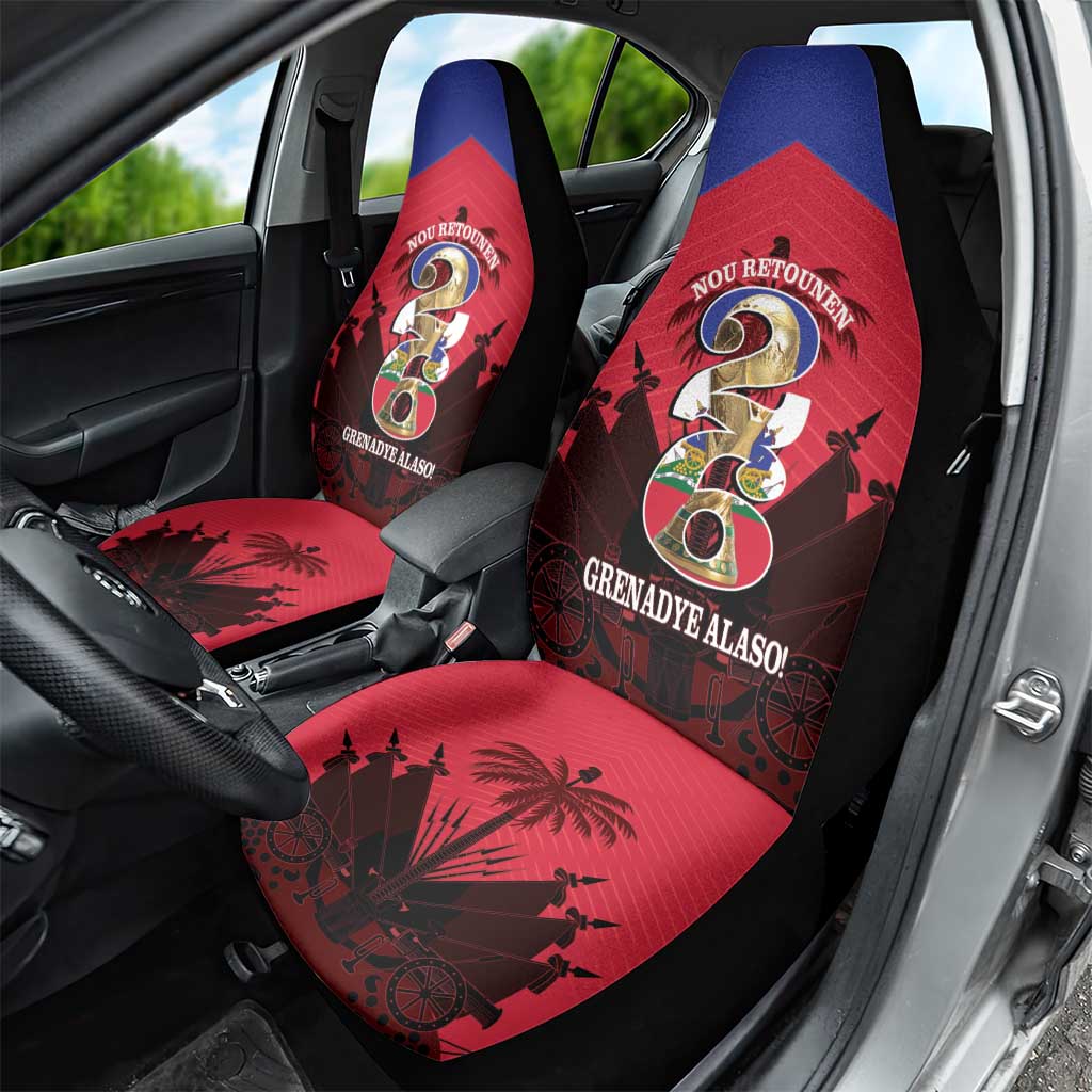 Les Grenadiers Haiti Football Car Seat Cover 2026 Nou Retounen Red Version - African Pride
